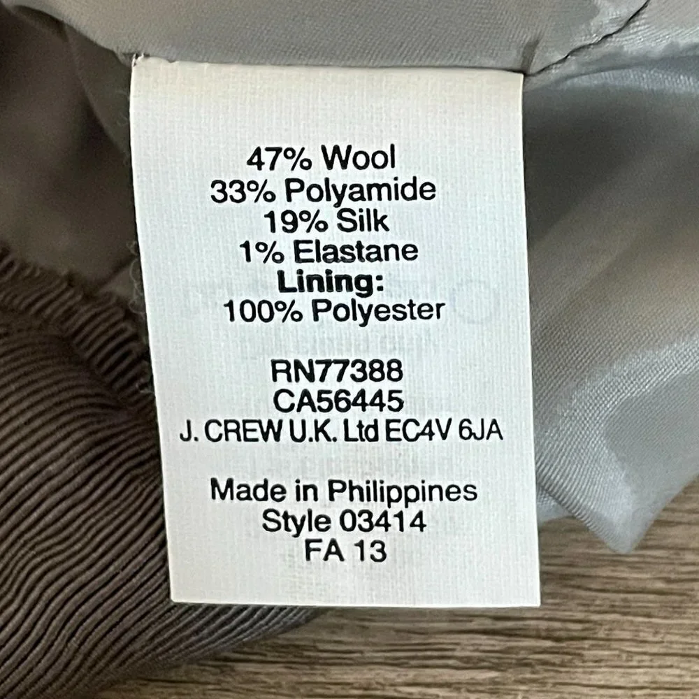 J. Crew Wool Gray Bow Tie Speckled Tweed Classic Mini Skirt Size 2